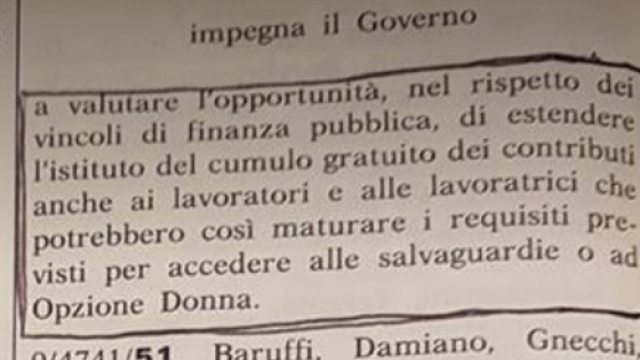 Pensioni anticipate, ultime novit&agrave; sul cumulo gratuito per l'accesso ad opzione donna