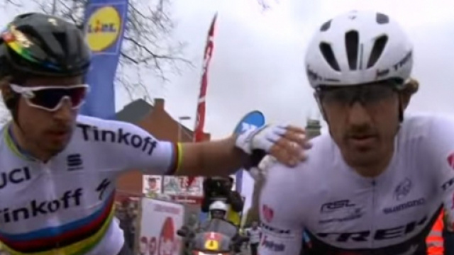 Fabian Cancellara con il grande rivale Peter Sagan