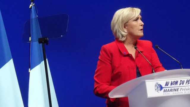 Marine Le Pen, presidente del partito di estrema destra francese, Front National