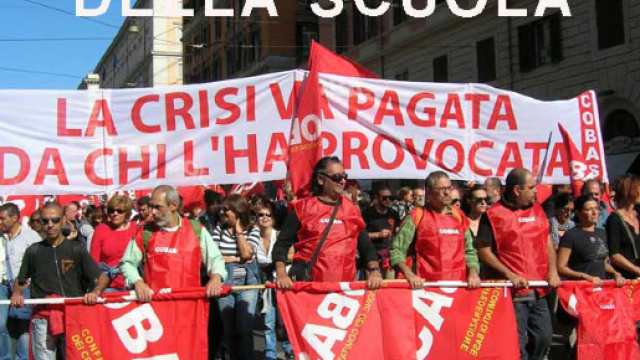 Venerd&igrave; 10 novembre sciopero generale della scuola MANIFESTAZIONE ... - cobasconfederazionepisa.it