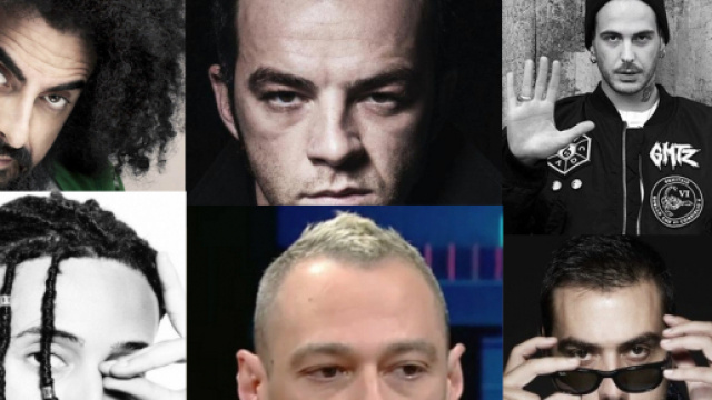 Caparezza, Ghali, Fabri Fibra, Salmo, Gemitaiz e Coez.