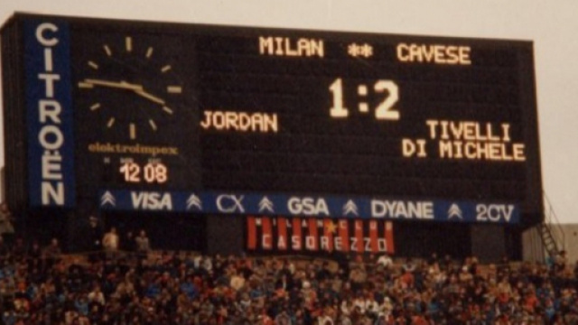 Milan-Cavese, lo storico risultato sancito dal tabellone di San Siro