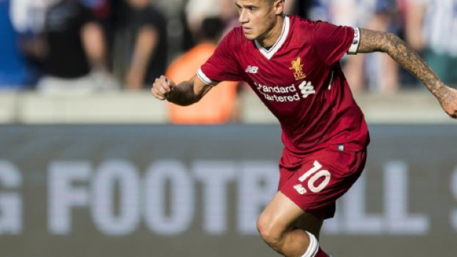 Philippe Coutinho in azione con la maglia del Liverpool.