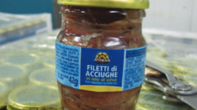 Il barattolo di filetti di acciughe in olio di oliva Athena