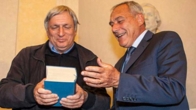 Il presidente del Senato Grasso in compagnia di Don Ciotti di Libera