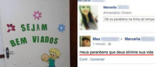 Estes ortogr&aacute;ficos tiraram completamente o sentido destas mensagens. Fotos: Reprodu&ccedil;&atilde;o.