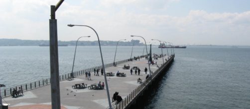 Veterans Memorial Pier where a vehicle plunged into the ocean. Image via Wikipedia.