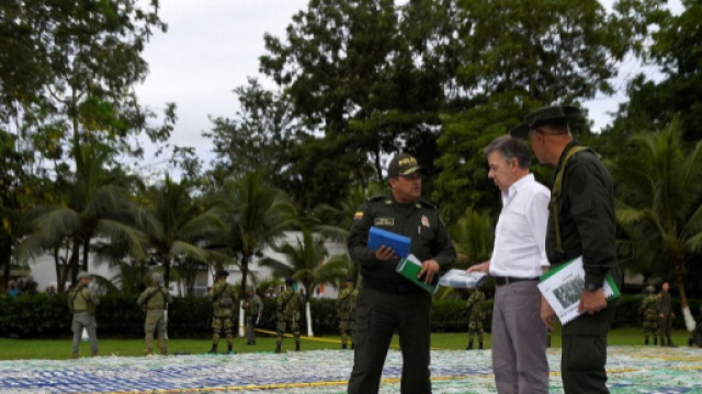 Il tappeto sequestrato in quel di Urab&agrave; al signor Usuga.
