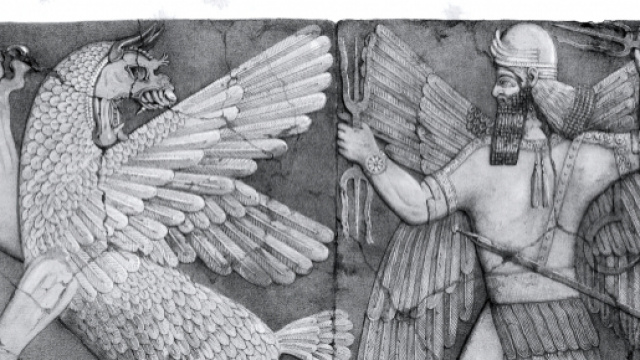 Raffigurazione del Dio del Caos e il Dio Enki