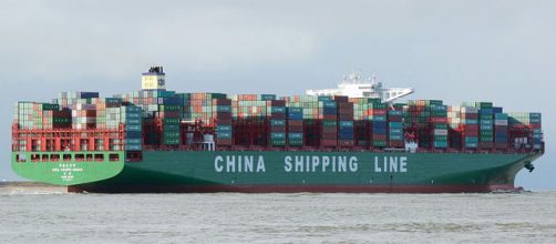 Container ship CSCL Pacific Ocean (Image credit &ndash; kees tom, Wikimedia Commons)