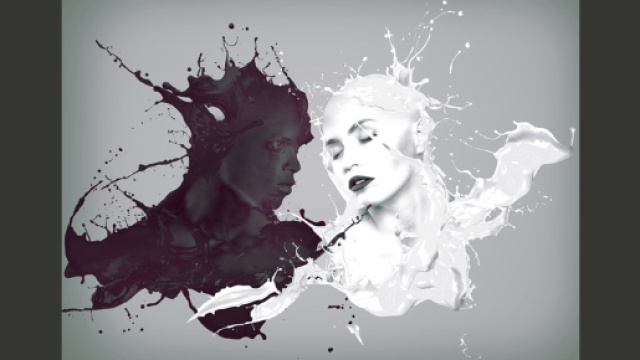 Coppia di Vernice Bianco e Nero | Carta da Parati - cartaparati.net