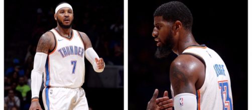 Paul George and Carmelo Anthony [Image Credit: NBA/Youtube ]