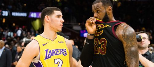 LeBron and Lonzo share a conversation - (Image: YouTube/NBA)