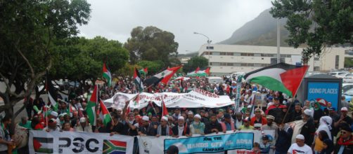 Thousands marched in Cape Town, South Africa in support of Palestinians who are angered about the new Israeli capital Pic: Fu'ad rahman