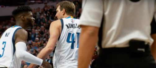 Nerlens Noel and Dirk Nowitzki of the Dallas Mavericks -- NBA via YouTube