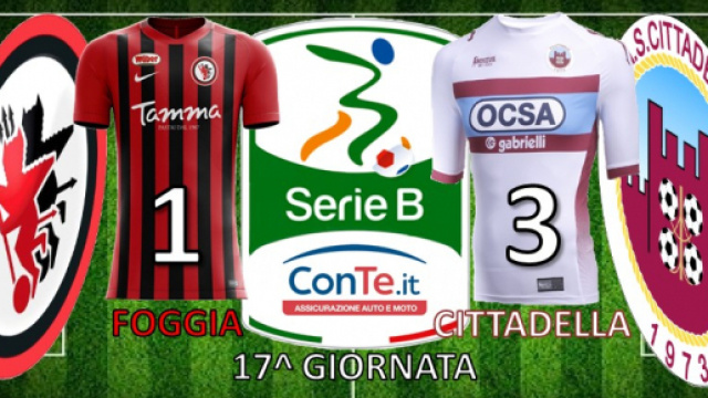 Termina 1-3 il match dello Zaccheria tra Foggia e Cittadella.