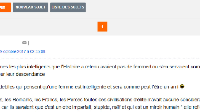 Misogynie ordinaire sur le forum