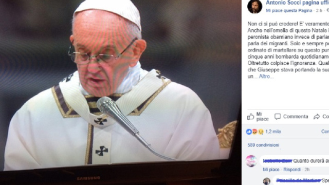 Polemiche sul web per le parole del Papa sui migranti nella Messa di Natale