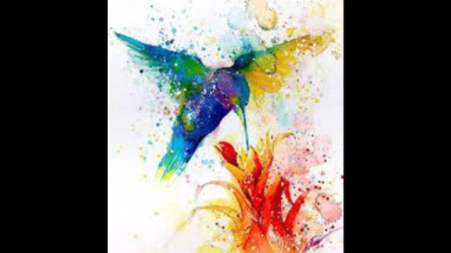 Colibr&igrave;, pittura astratta ad acqua, bellezza animale &ndash; Pinterest