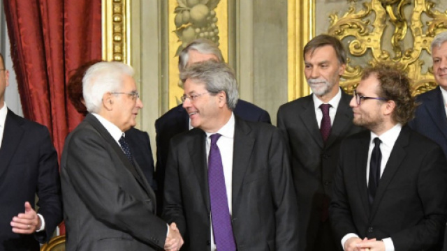 Sergio Mattarella con il Presidente del Consiglio Gentiloni.