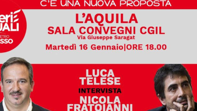 Locandina FB dell'evento del 16 Gennaio con Nicola Fratoianni