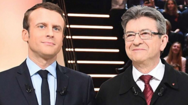 Un Macron-Jupiter s&ucirc;r de lui face &agrave; un M&eacute;lenchon souriant malgr&eacute; lui.
