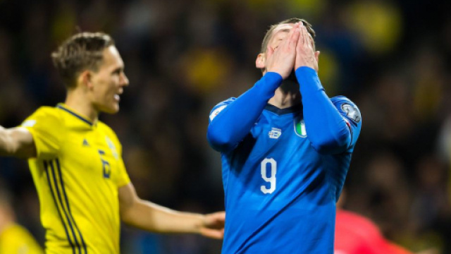 La disperazione al fischio di chiusura di Italia-Svezia