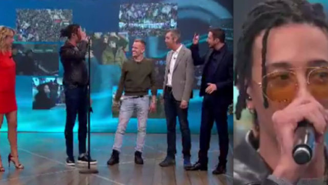 Ghali ospite di Luca e Paolo su Rai Due.