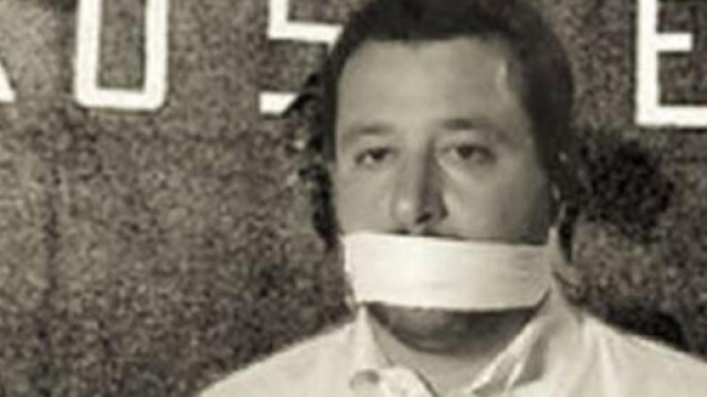 Il fotomontaggio ritraente Matteo Salvini prigioniero delle Brigate Rosse - ultimaora.org