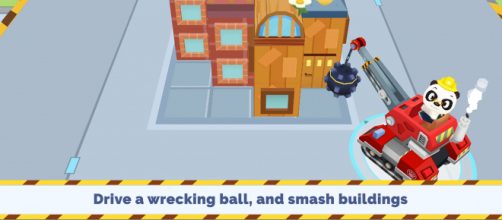 'Dr. Panda Trucks' has a construction theme where kids can both build and destroy buildings. (Image via Dr. Panda, used with permission.)