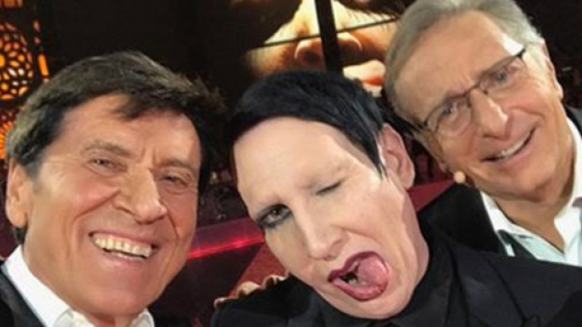 Gianni Morandi con Marilyn Manson e Paolo Bonolis