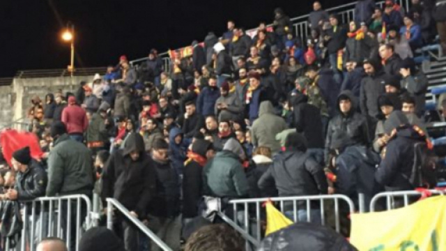 Il settore ospiti di Pagani...