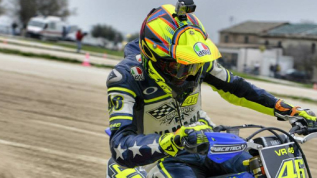 valentino Rossi in azione nel suo ranch
