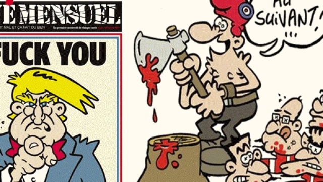 Comme une vague ressemblance entre Fran&ccedil;ois Fillon et le Donald Trump de la couverture de Sin&eacute; mensuel