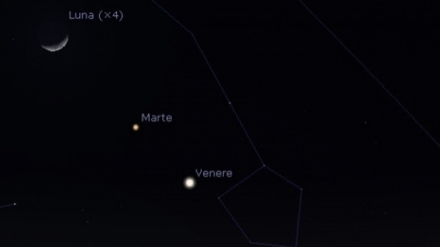Congiunzione Luna - Marte - venere
