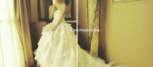 Adara Molinero vestida de blanco.