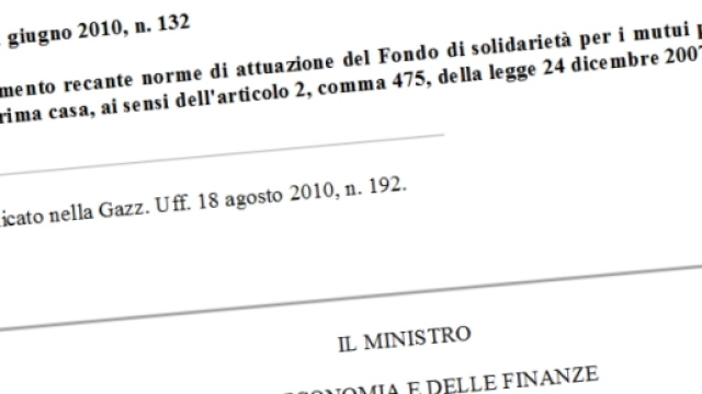 Fondo di solidariet&agrave;, il regolamento