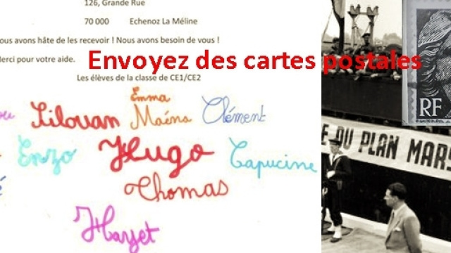 Envoyez des cartes postales aux &eacute;l&egrave;ves de cours &eacute;l&eacute;mentaires de l'&eacute;cole de Longeville, Grand' Rue, 70 000 &Eacute;chenoz-la-M&eacute;line