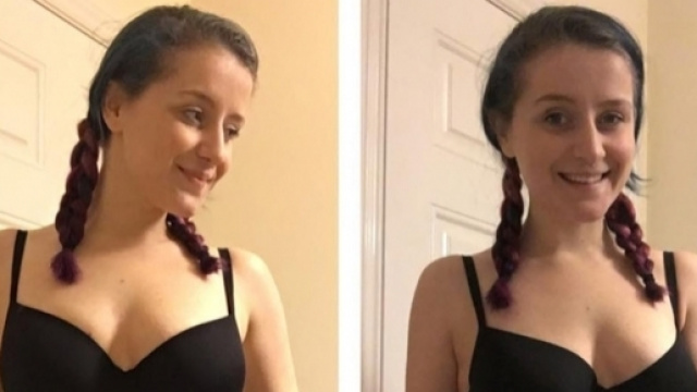 Milly Smith in una sua immagine rappresenta la bellezza reale e la bellezza finta.