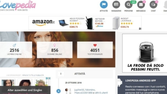 Immagine con dati di Lovepedia.