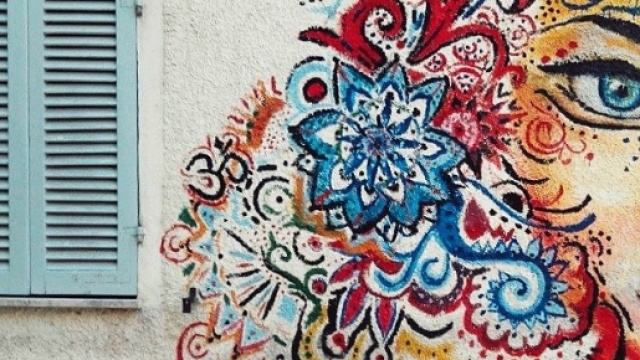 Murales in una foto d'archivio