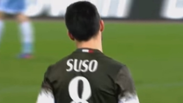 Suso dopo l'1-1 contro la Lazio