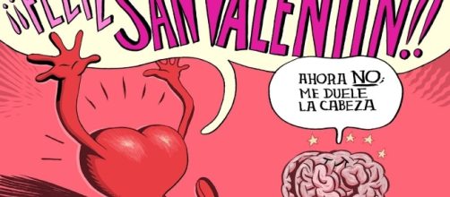 Chiste de Vergara en 'Orgullo y Satisfacci&oacute;n' sobre San Valent&iacute;n, simbolizando lo que piensa el coraz&oacute;n y el cerebro.