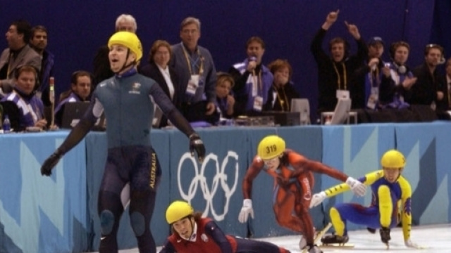 Il momento della vittoria grazie alla caduta degli avversari