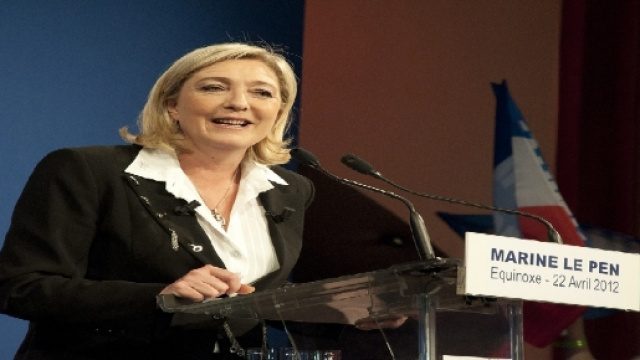 Marine Le Pen lors d'un discours en avril 2012