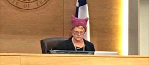 KVUE investigates legality of Judge Eckhardt's political paraphernalia (photo by Breitbart News)