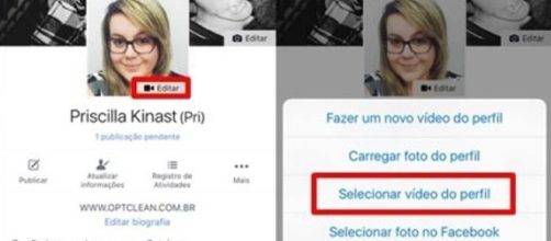 Na imagem veja a op&ccedil;&atilde;o de mudar a foto para um GIF.