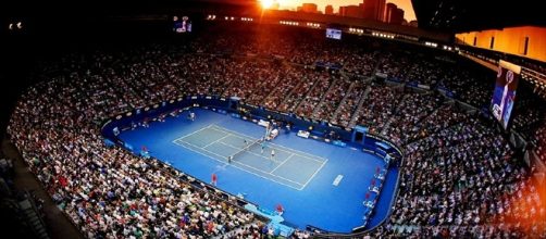 Rod Laver during the night session. Australian Open 101 & Court Style - rectennis.com (Taken from BN library)