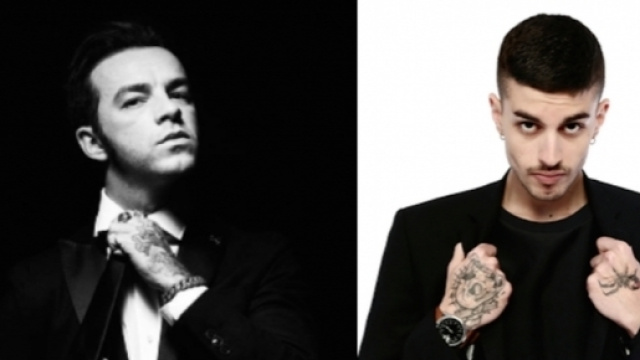 A sinistra Salmo, a destra Axos, tra i due rapper c'&egrave; grande stima reciproca.