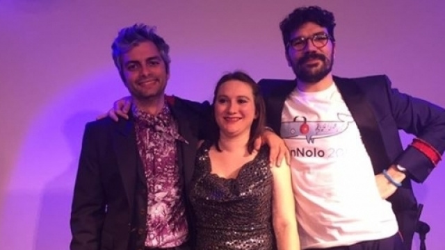 Gli organizzatori di SanNolo. Da sx Maurizio Porcu, Silvia Rudel e Riccardo Poli.